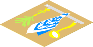 Sticker  3.3 x  3.0 with Herbs, Tea Towel and Ladle