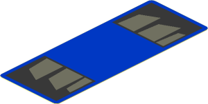 Sticker  3.3 x  1.3 with Square Connections with Vents on Blue Background
