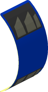 Sticker  3.3 x  1.3 with Square Connections with Vents on Blue Background (Formed)