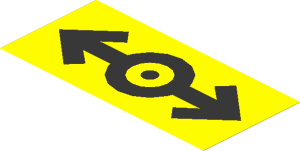Sticker  1.8 x  3.8 with Black Train Logo (2006, Bold) on Yellow Background