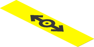 Sticker  0.8 x  3.8 with Black Train Logo (2006, Bold) on Yellow Background