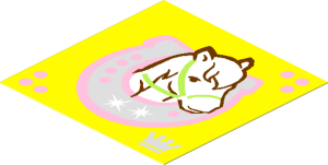 Sticker  1.9 x  1.9 with Horse Head Facing Right in Horseshoe