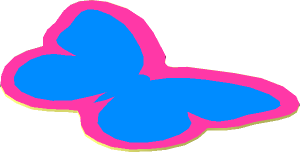Sticker  0.9 x  1.3 with Medium Blue Butterfly