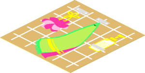 Sticker  3.2 x  3.0 with Sponge, Green Towel and Soap Bottle