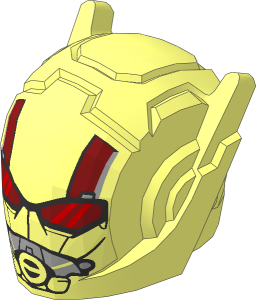 Minifig Helmet with Ear Antenna with Red Goggles and Breathing Mask Pattern
