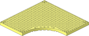 Brick 24 x 24 with 12 x 12 Quarter Circle Cutout with Support Pins on Corners