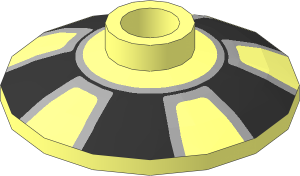 Dish  2 x  2 Inverted with  5 Black Trapezoid Pattern