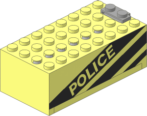 Electric  9V Battery Box  4 x  8 x  2.333 with "POLICE" Pattern (Complete)