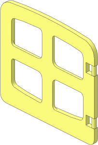 Duplo Window  1 x  4 x  3 with Arched Top with 4 Panes