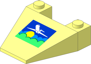 Wedge  4 x  4 with Airplane above Sun and Clouds Sticker