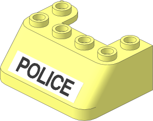 Windscreen  3 x  4 x  1.333 with  6 Studs on Top with Black "POLICE" Sticker