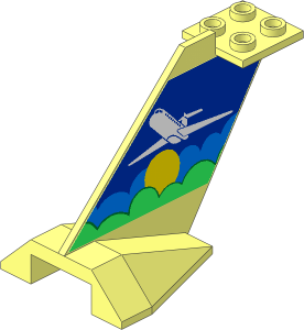 Tail Plane with Airplane above Sun and Clouds Sticker
