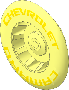 Wheel Rim 11 x 18 Side with Tyre Widener with Yellow "Chevrolet Camaro" Pattern