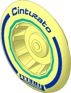 Wheel Rim 11 x 18 Side with Tyre Widener with Blue "Pirelli Cinturato" Pattern