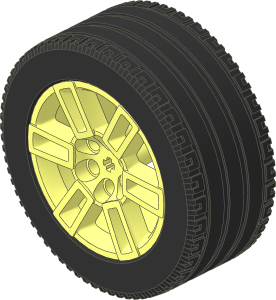 Wheel Rim 34 x 56 with  6 Double Spokes and  6 Pegholes with Tyre 35/ 42 x 56 Racing
