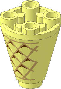 Cone  2 x  2 x  2 Inverted with Waffle Pattern