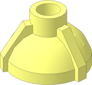 Minifig Tool Hemisphere with 3 Ribs and Hollow Stud