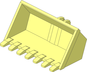 Excavator Bucket  6 x  3 Reinforced with Click Hinge 2-Finger with  7 Teeth