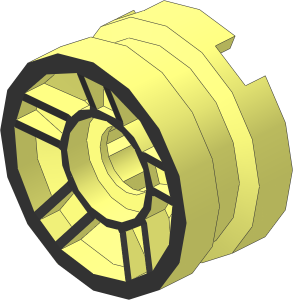 Wheel Rim  6.4 x 11 with  5 Spokes with Metallic Silver Outline Pattern