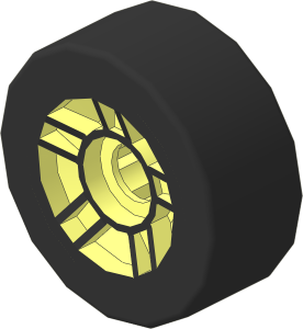Wheel Rim  6.4 x  11 with  5 Spokes with Metallic Silver Outline Pattern with Tyre  6/ 30 x  11