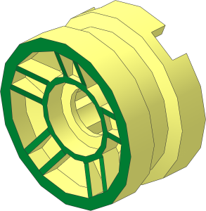 Wheel Rim  6.4 x 11 with  5 Spokes with Metallic Gold Outline Pattern