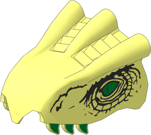 Animal Dragon Head Hungarian Horntail with Eye Pattern