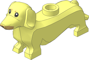 Animal Dog Dachshund with Black Eyes with Dark Grey Border and Black Nose with Tan Details Pattern