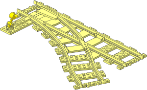 Train Track 6 Studs Wide Switch Point Right (Straight)