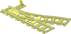 Train Track 6 Studs Wide Switch Point Left (Straight)
