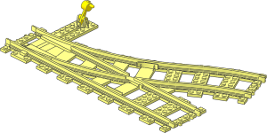 Train Track 6 Studs Wide Switch Point Left (Branching)