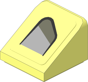 Slope Brick 31  1 x  1 x  0.667 with Black Air Scope on Transparent Background Left Sticker