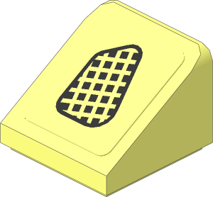 Slope Brick 31  1 x  1 x  0.667 with Black Grille on Transparent Background Right Sticker