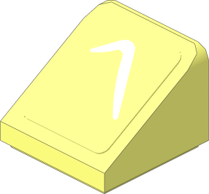 Slope Brick 31  1 x  1 x  0.667 with White Arc on Transparent Background Left Sticker