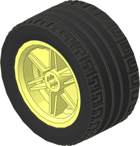 Wheel Rim 20 x 30, 6 Spokes, Ribs with Tyre 22/ 30 x 30 ZR