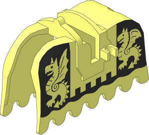 Animal Horse Barding with Black Dragons Pattern
