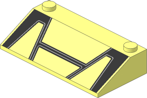 Slope Brick 33  3 x  6 without Inner Walls with SW Windows, Black and Light Bluish Grey Lines Pattern