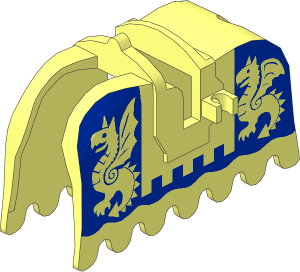 Animal Horse Barding with Blue Dragons Pattern