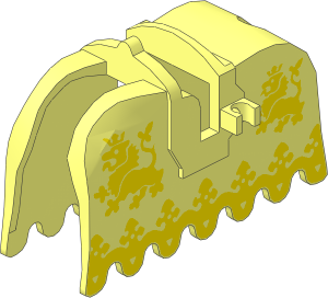 Animal Horse Barding with Yellow Lions Pattern