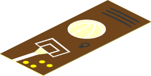 Sticker  2.5 x  1 with School Locker with Lavender Dots, Basketball Backboard and Ball