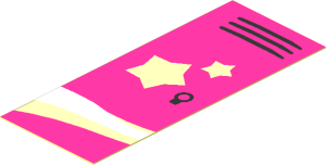 Sticker  2.5 x  1 with School Locker with Two Orange Stars and Shooting Star Tail