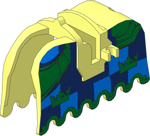 Animal Horse Barding w/ Gold Crowns & Gold Plate Armour Pattern