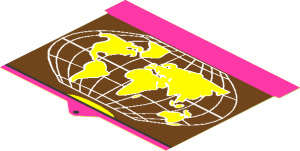 Sticker  3.2 x  3.9 with World Map