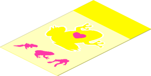 Sticker  2.6 x  1.6 with Biology Textbook with Frog and Heart