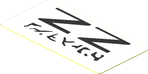 Sticker  0.8 x  1.7 with Black "ZZ" and Aurebesh Characters
