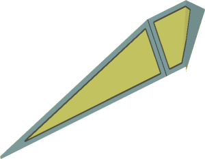Sticker  2.1 x 11.5 with SW X-wing Starfighter Cockpit Left Side (Formed)