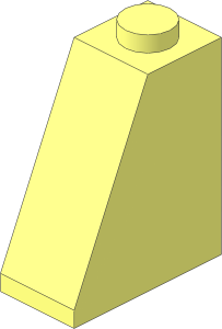 Slope Brick 65  2 x  1 x  2 with Symmetric Stud Holder