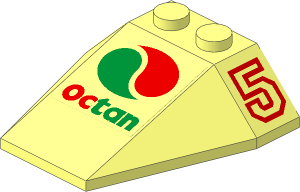 Wedge  4 x  4 Triple with Octan Logo and Red Number Five Sticker