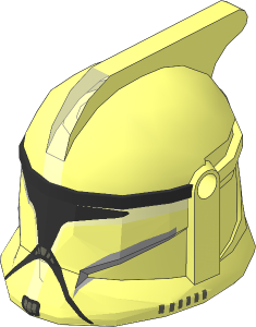 Minifig Helmet SW Clone Trooper Commander Phase I Front Face with Bright Light Orange Markings and Black Visor Pattern