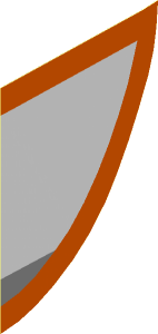 Sticker 3.6 x 3.0 Circle Section Left Rear Orange Border, Light Bluish Grey, White Lines (Formed)