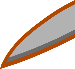 Sticker 3.6 x 8.0 Circle Section Left Front Orange Border, Light Bluish Grey, White Lines (Formed)